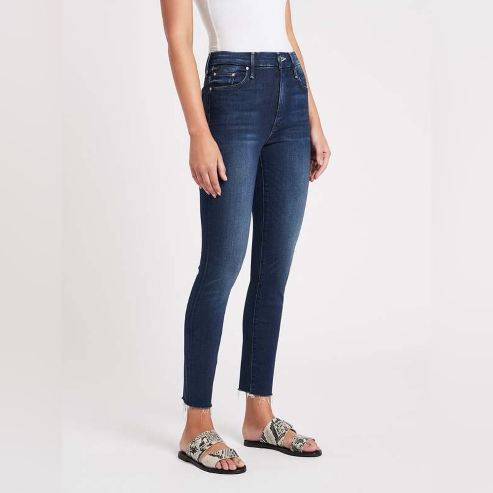 Mother High Rise Looker Ankle Fray Tongue and Chic Denim Skinny Jeans Size 27